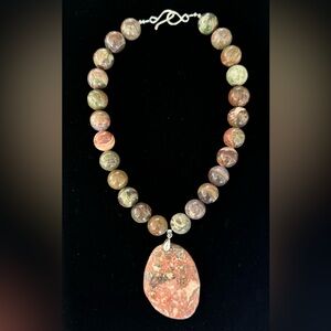 NWOT Jasper Necklace with 925 Clasp